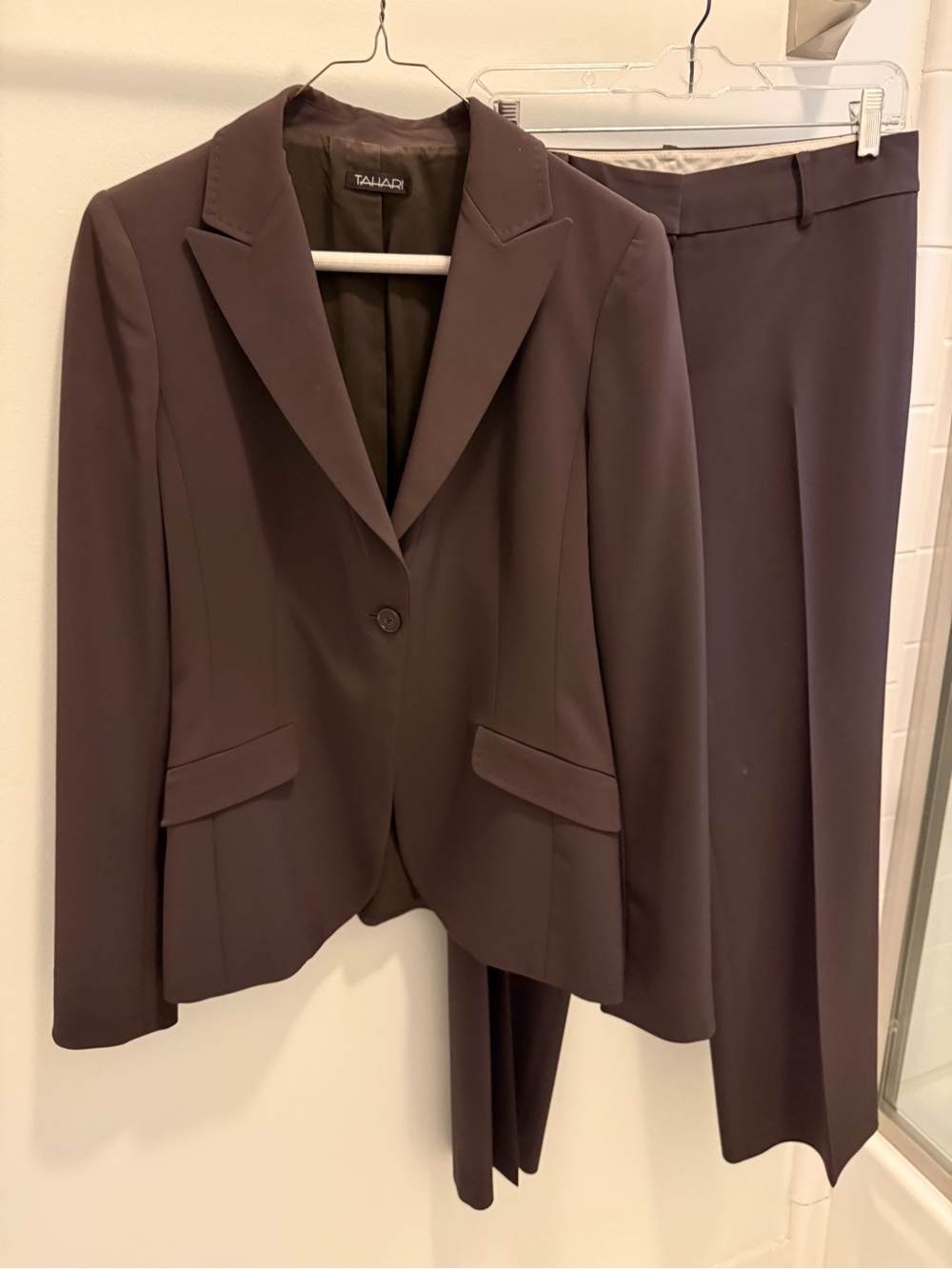 Tahari Dark Brown Women's Blazer and Pants Suit